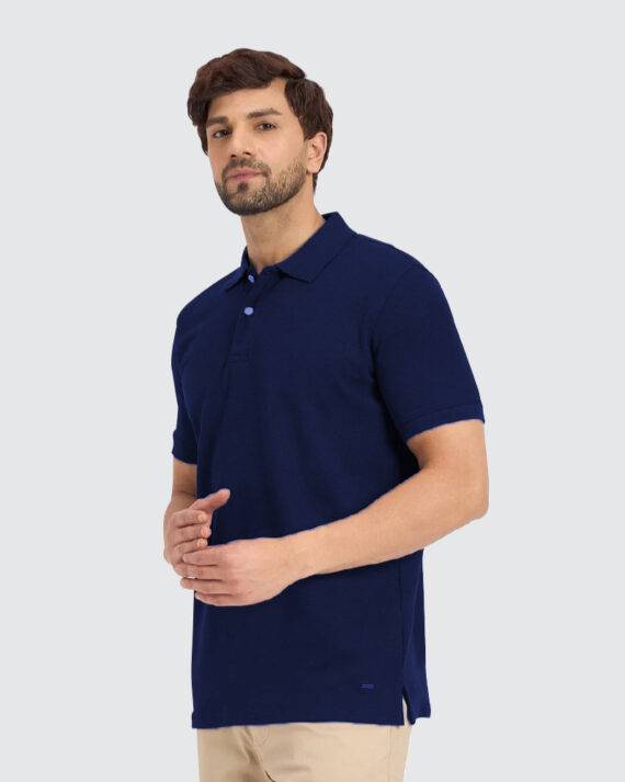 Bulk T-Shirt Manufacturer | Polo Half Sleeve T-Shirt - Dark Navy Blue