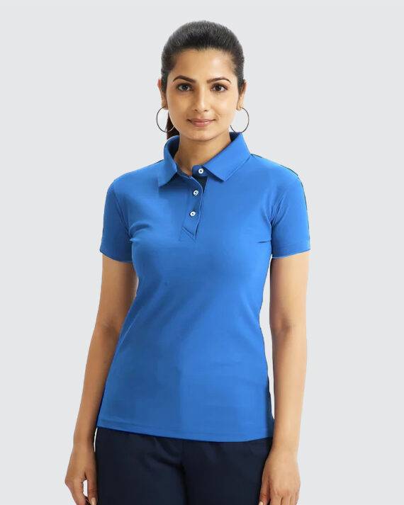 Custom T-Shirt Manufacturer | Women's Polo T-Shirt - Marline Blue
