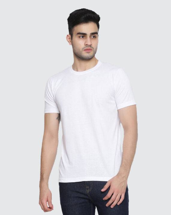 Best T-Shirt Manufacturer | Round Neck Half Sleeve T-Shirt - White