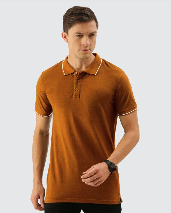 Best T-Shirt Supplier | Tipping Polo T-Shirt - Umber and White