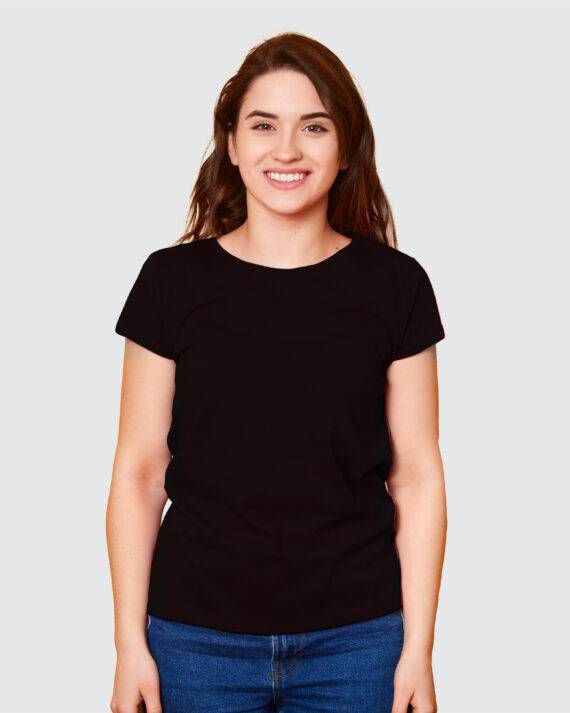 Custom T-Shirt Manufacturer | Women's Round Neck T-Shirt - Black